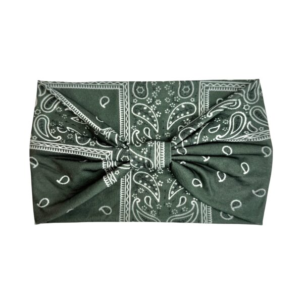 Hårbånd bred paisley – Grønn