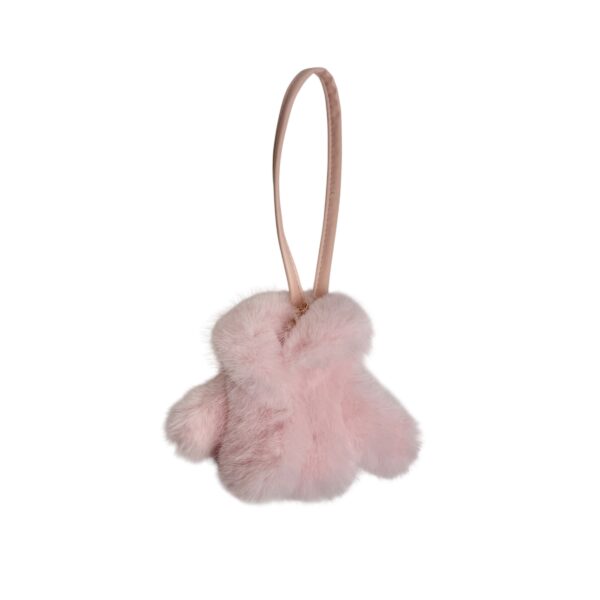 Bag charm fuskepelsjakke –  Rosa