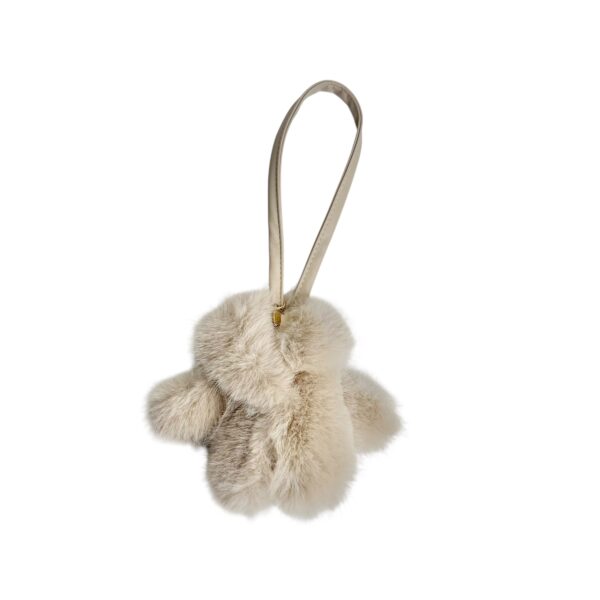 Bag charm fuskepelsjakke – Lys beige