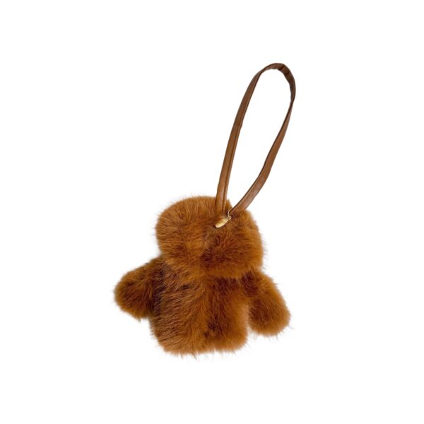 Bag charm fuskepelsjakke – Cognac