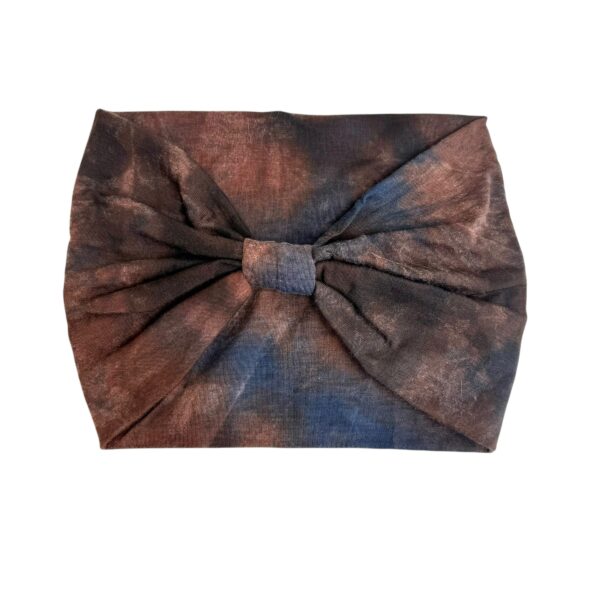 Hårbånd bred batikk – Brun/navy