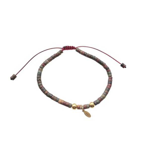 Rock beads m. stramming herre – Rød/bruntoner