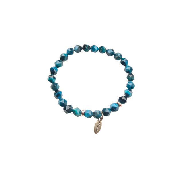 Rock beads armbånd herre – Blå – gullkule