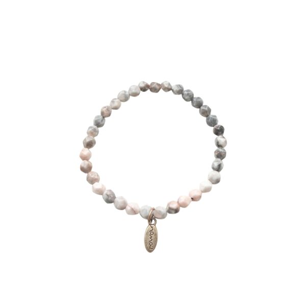 Rock beads armbånd herre – Rosa/grå