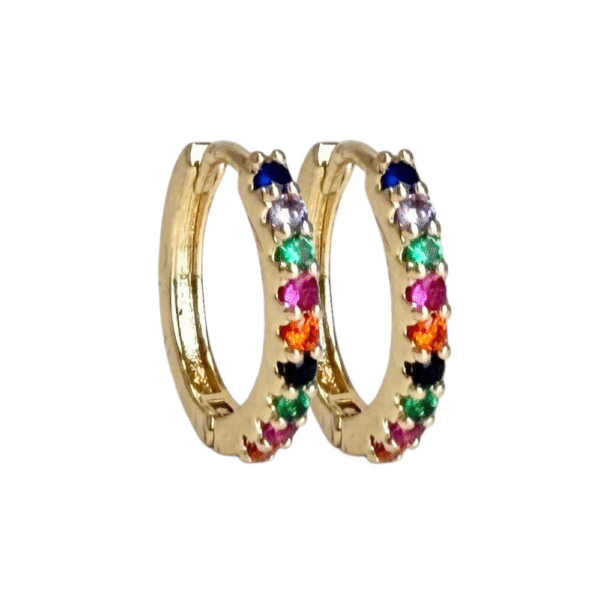 Ørering 1 rad stener – Multicolor