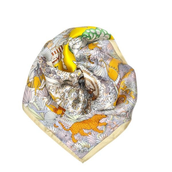 Små silkeskjerf 53×53 – #73 Oransje/gul/grønn/creme