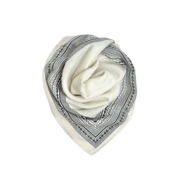 Skjerf square bomull/viskose – #43 Creme/sort