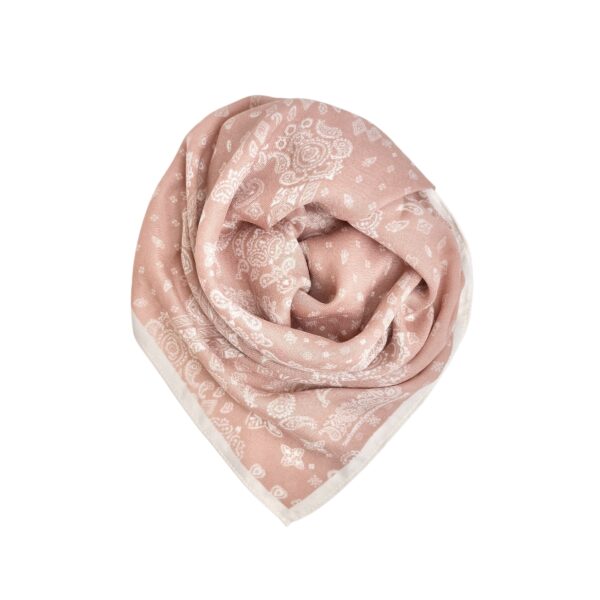 Skjerf square bomull/viskose – #40 Rosa/creme