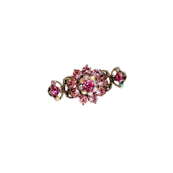 Hårklype Flower – Gull med rosa stener