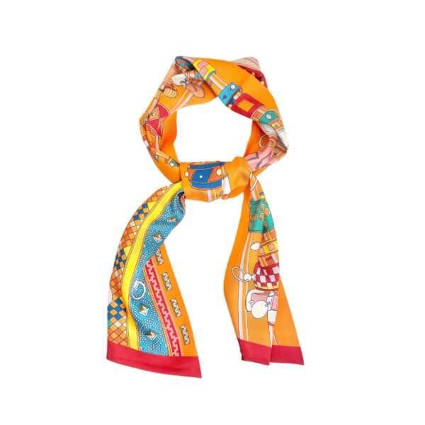 Lange smale skjerf/belte – Oransje mix