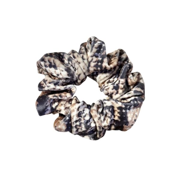 Hårstrikk scrunchies snake velur – Gyllenbrun