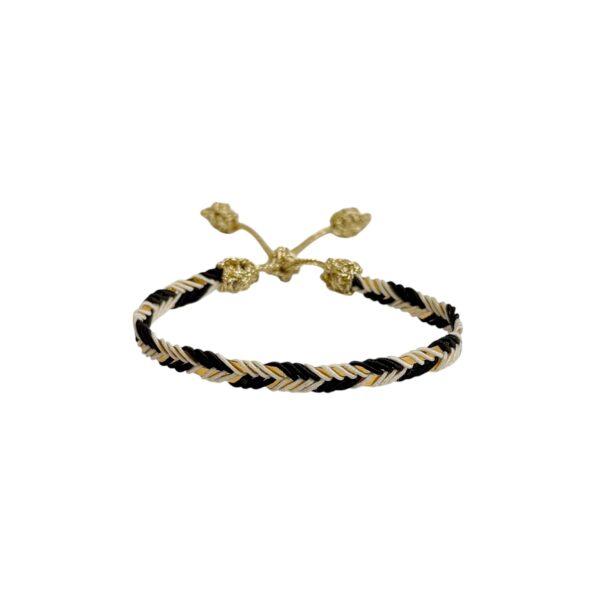 Håndlagde armbånd Marrakesh – Gull/sort/creme
