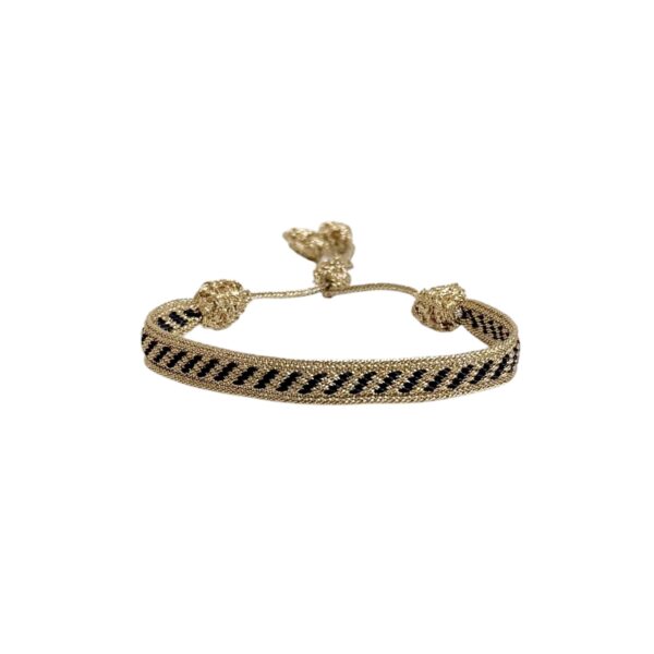 Håndlagde armbånd Marrakesh – Roségull/sort