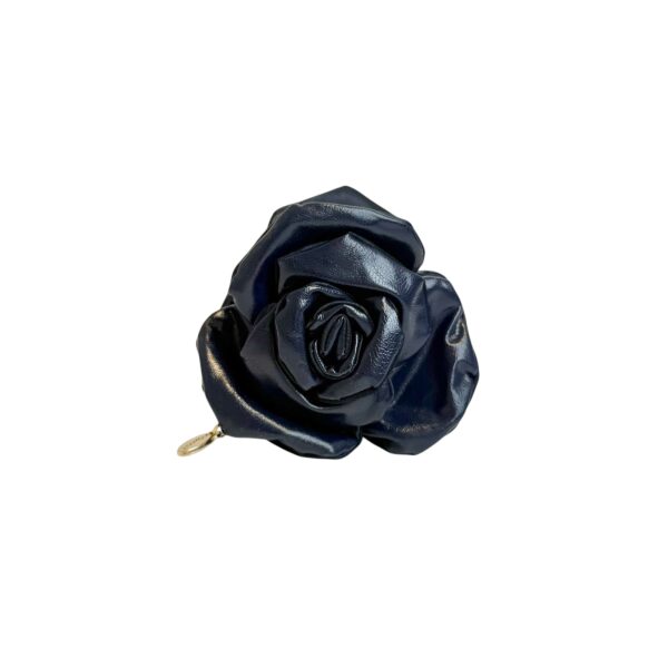 Angelina hårklype blomst leather look – Navy