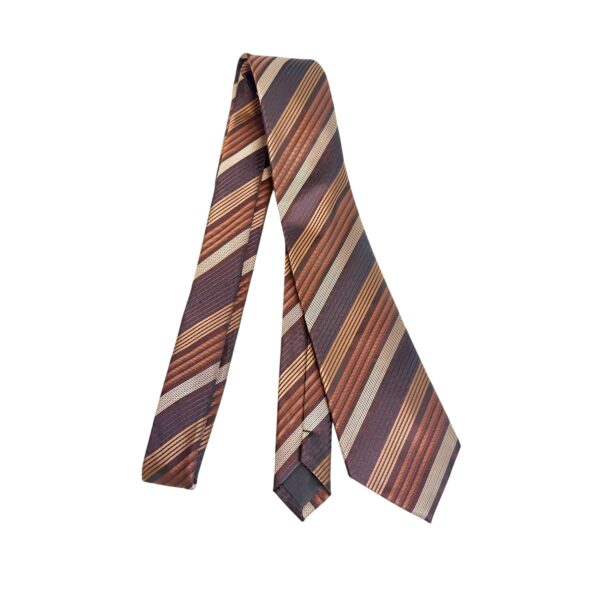 Slips striper – Cognac/gylden/beige/wine/blå