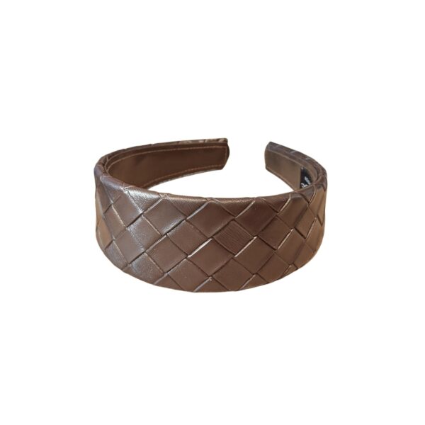 Vega hårbøyle leather look flettet – Brun