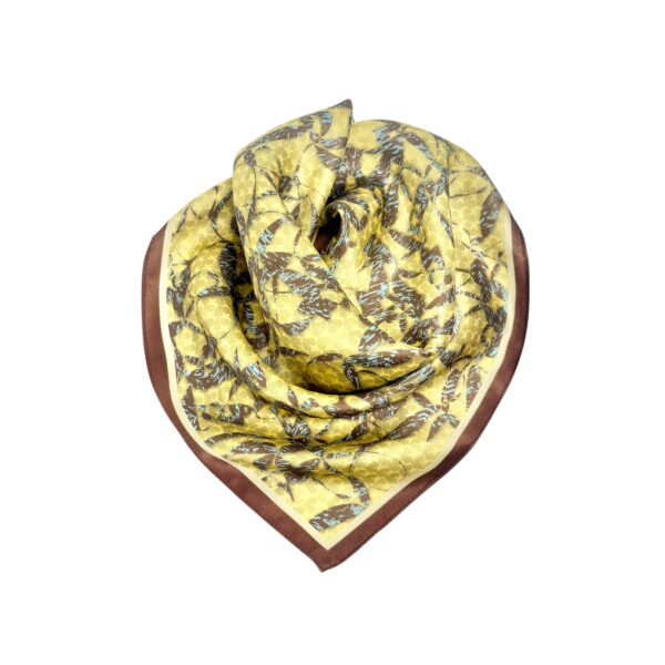 OUTLET Små silkeskjerf 53×53 – #76 Chartreuse/brun