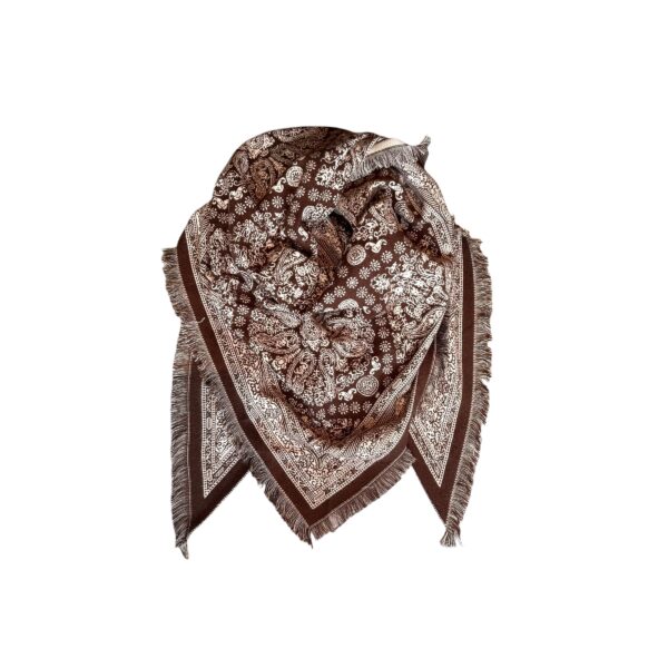 Charlene trekantskjerf paisley – Brun/creme