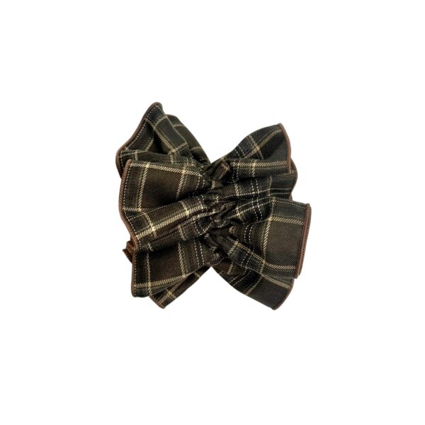 Oxford scrunchie – Oliven/beige