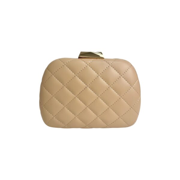 Leather look clutch – Beige