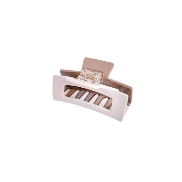 Hårklype firkant tofarget stor – Nude/creme