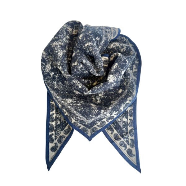 Trekantskjerf med paisley –  Blå/sort/grå