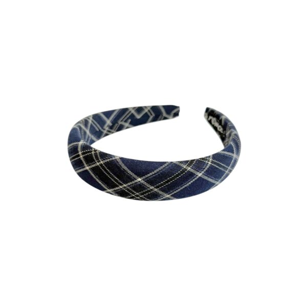Oxford rutete hårbøyle polstret – Navy/sort/beige