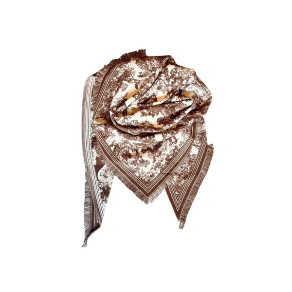 Charlene trekantskjerf natur – Brun/creme