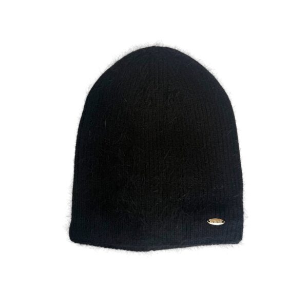Basic lue ribbestrikk i ull/angora – Sort