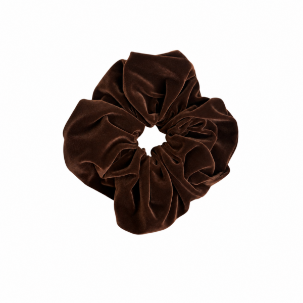 Julekolleksjon: Exclusive stor scrunchie i fløyel – Brun