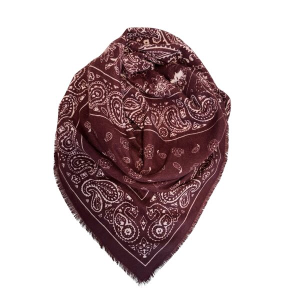 Stort skjerf square paisley – Bordeaux